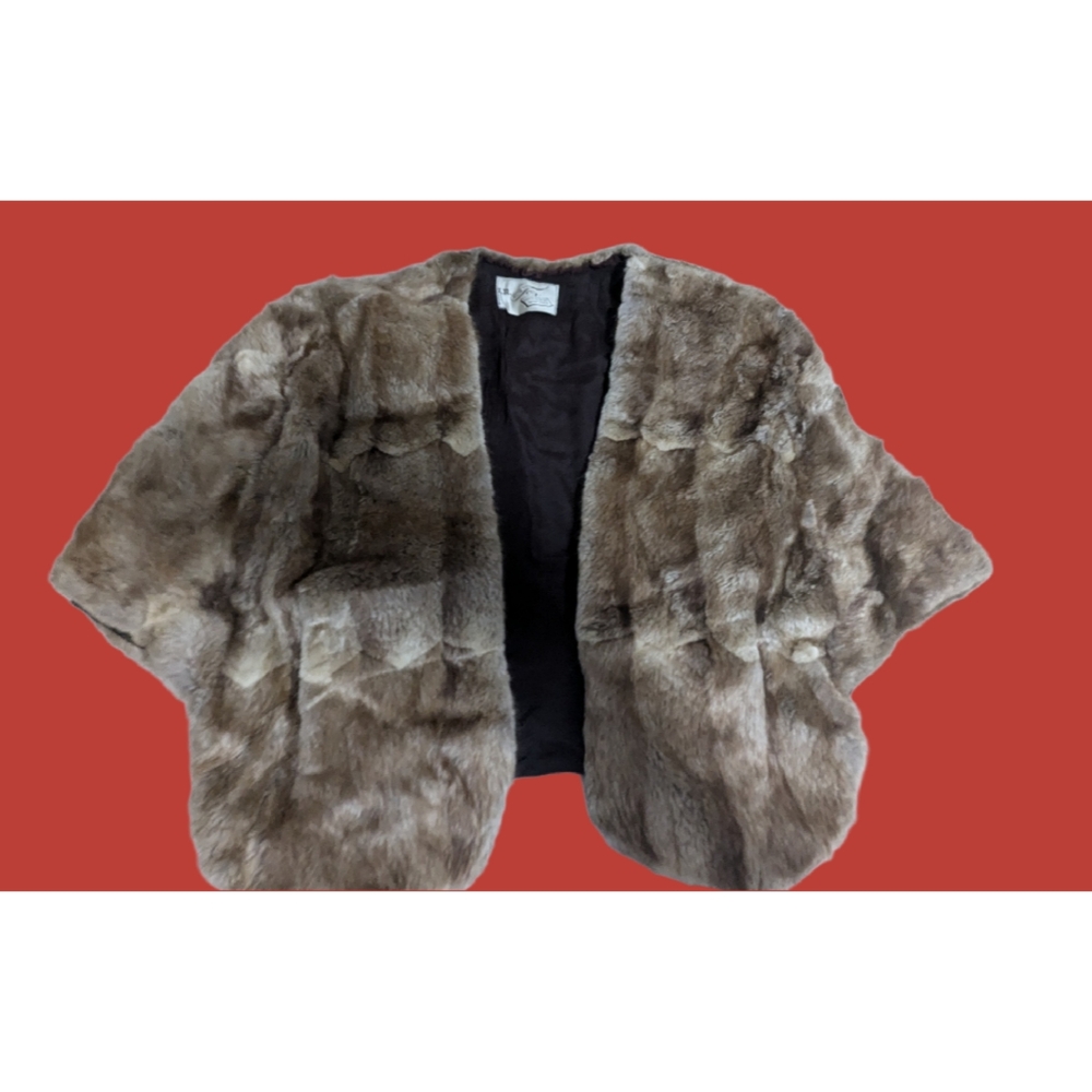 Vintage  I. R. Fox NEW YORK Mink Fur Cropped Shawl(4)